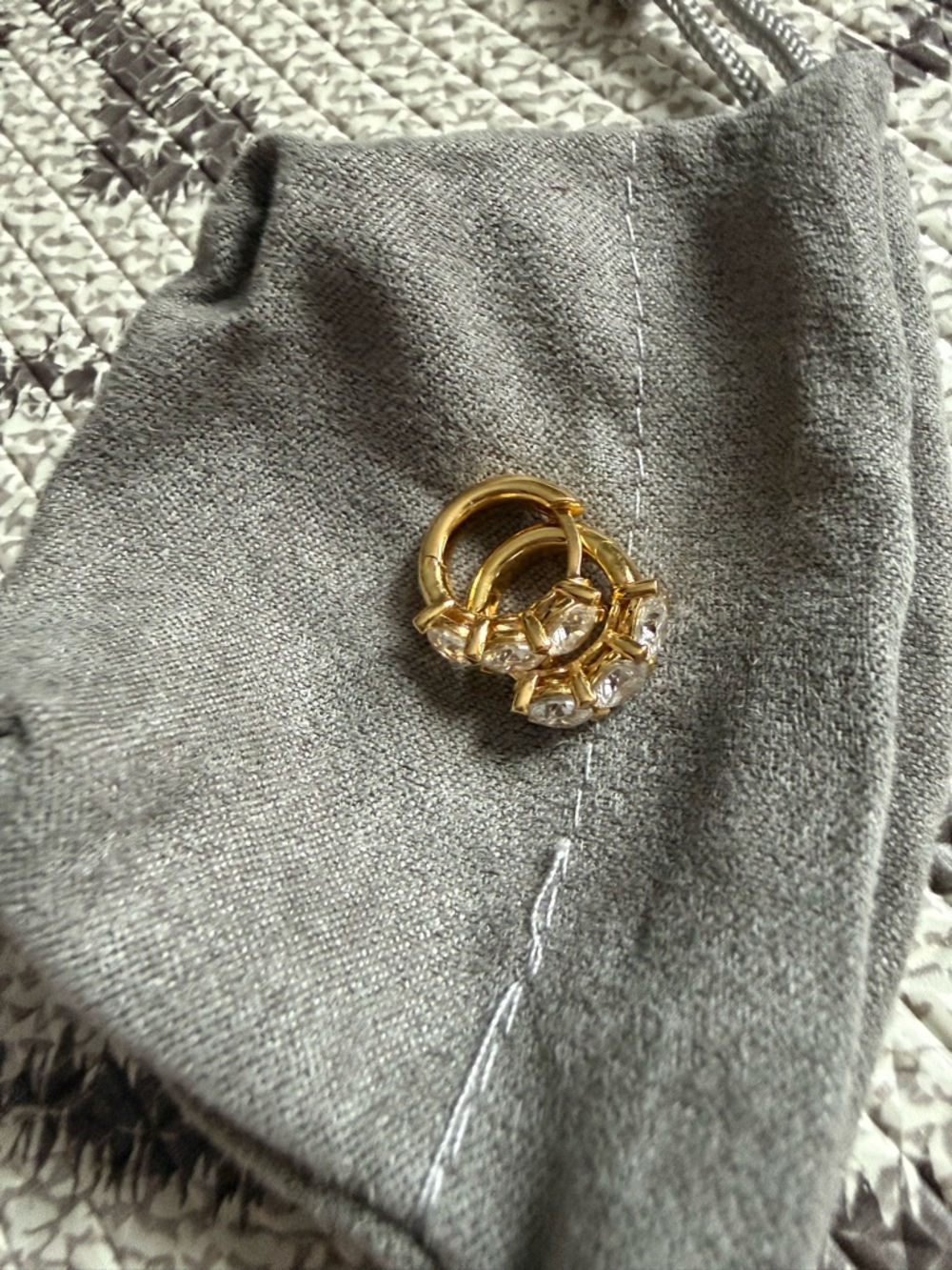 Gold Crystal Hoop Earrings - Women's Jewelry